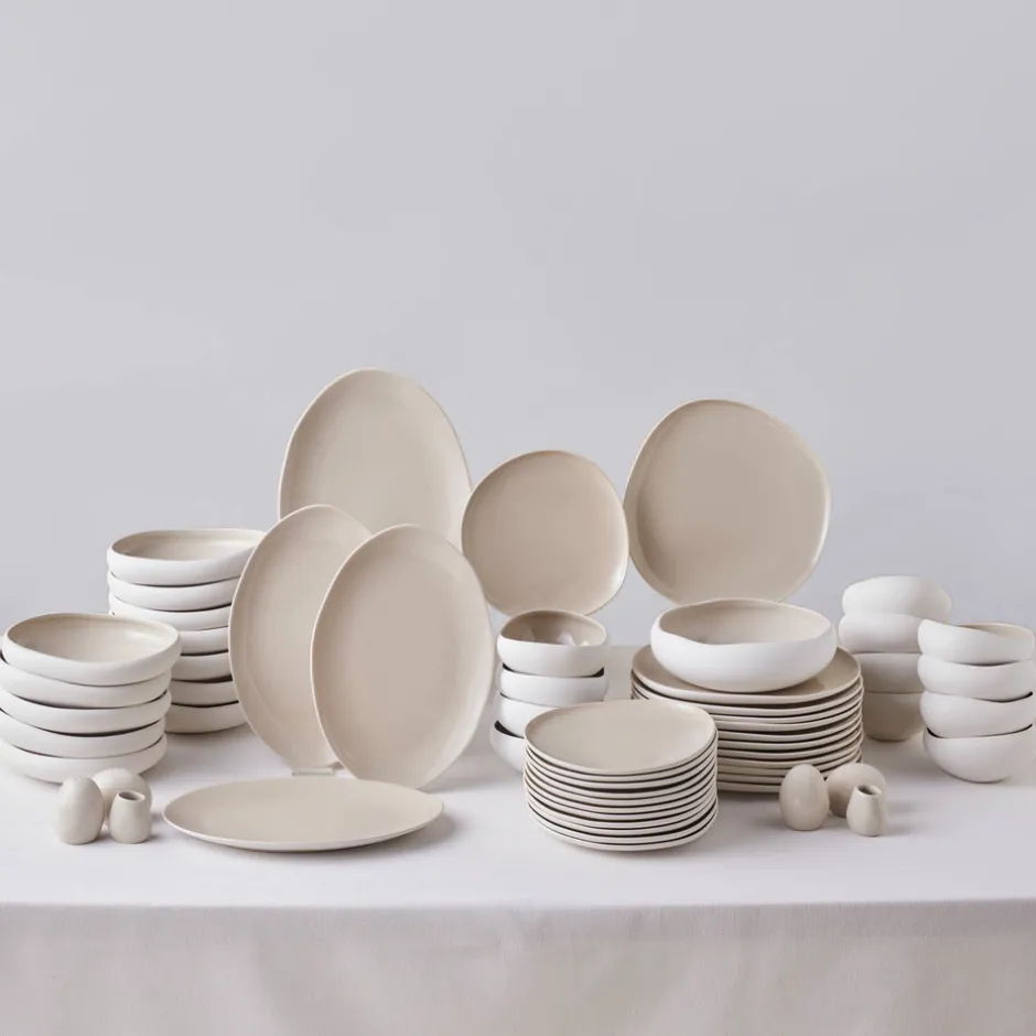 Karaca Tafelservice Für 12 Personen-Earth Collection New Cupid 59-Teiliges 12-Personen Geschirrset Creme01