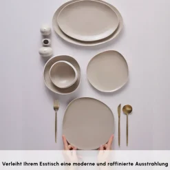 Karaca Tafelservice Für 12 Personen-Earth Collection New Cupid 59-Teiliges 12-Personen Geschirrset Creme01