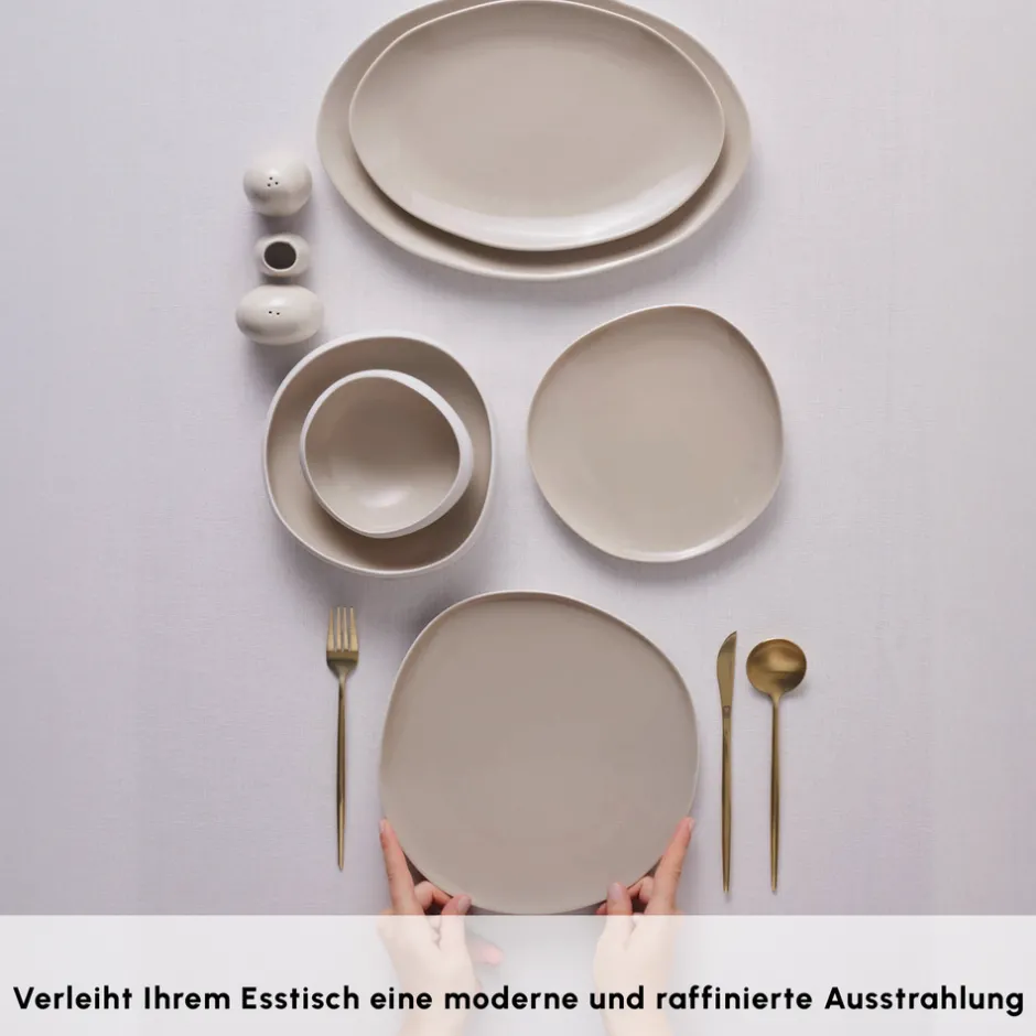 Karaca Tafelservice Für 12 Personen-Earth Collection New Cupid 59-Teiliges 12-Personen Geschirrset Creme01