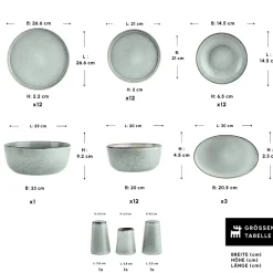 Karaca Tafelservice Für 12 Personen-Earth Collection Skal 55-teiliges Tafelservice für 12 Personen Grau02