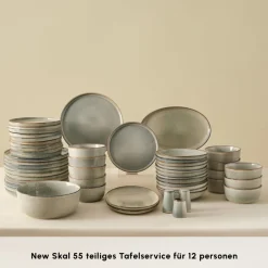 Karaca Tafelservice Für 12 Personen-Earth Collection Skal 55-teiliges Tafelservice für 12 Personen Grau02