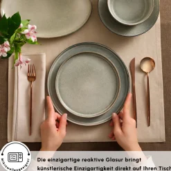 Karaca Tafelservice Für 12 Personen-Earth Collection Skal 55-teiliges Tafelservice für 12 Personen Grau02