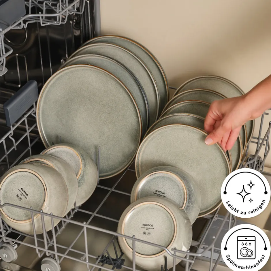 Karaca Tafelservice Für 12 Personen-Earth Collection Skal 55-teiliges Tafelservice für 12 Personen Grau02