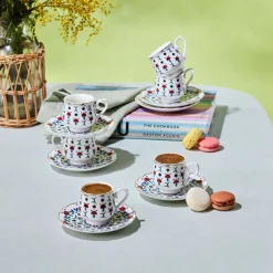 Karaca Mokka & Espressotassen Set-Ebruli 90 ml 6-teiliges Kaffeetassenset, Mehrfarbig Multıfarben