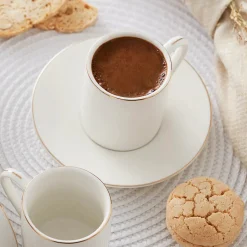 Karaca Mokka & Espressotassen Set-Elda 12 teiliges Kaffeetassen Set für 6 Personen Weıß01