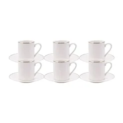 Karaca Mokka & Espressotassen Set-Elda 12 teiliges Kaffeetassen Set für 6 Personen Weıß01