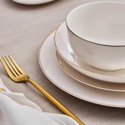 Karaca Tafelservice Für 12 Personen-Elegance Bone Esbelto 53-teiliges Tafelservice für 12 Personen – Gold