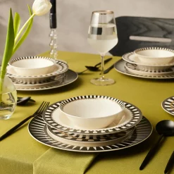 Karaca Tafelservice Für 6 Personen-Elegance Bone Helsinki 24-teiliges Tafelservice für 6 Personen