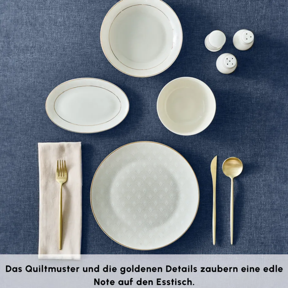 Karaca Tafelservice Für 12 Personen-Elegance Bone Mandarin 53-teiliges Tafelservice für 12 Personen Gold