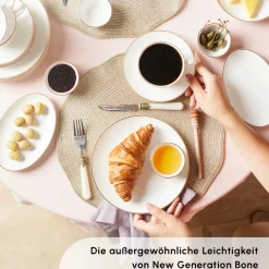 Karaca Frühstücksgeschirr|Frühstücksset Für 6 Personen-Elegance Bone Marcelo 26-Teiliges 6-Personen Frühstücksset Gold