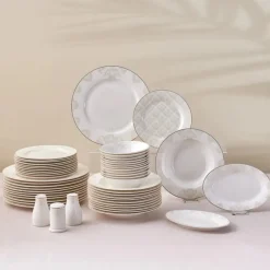 Karaca Tafelservice Für 12 Personen-Elegance Bone Siena 53-Teiliges 12-Personen Geschirrsett Gold