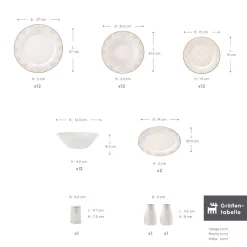Karaca Tafelservice Für 12 Personen-Elegance Bone Siena 53-Teiliges 12-Personen Geschirrsett Gold