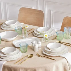 Karaca Tafelservice Für 12 Personen-Elegance Vera 59-Teiliges 12-Personen-Geschirrset, Gold