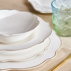 Karaca Tafelservice Für 12 Personen-Elegance Vera 59-Teiliges 12-Personen-Geschirrset, Gold
