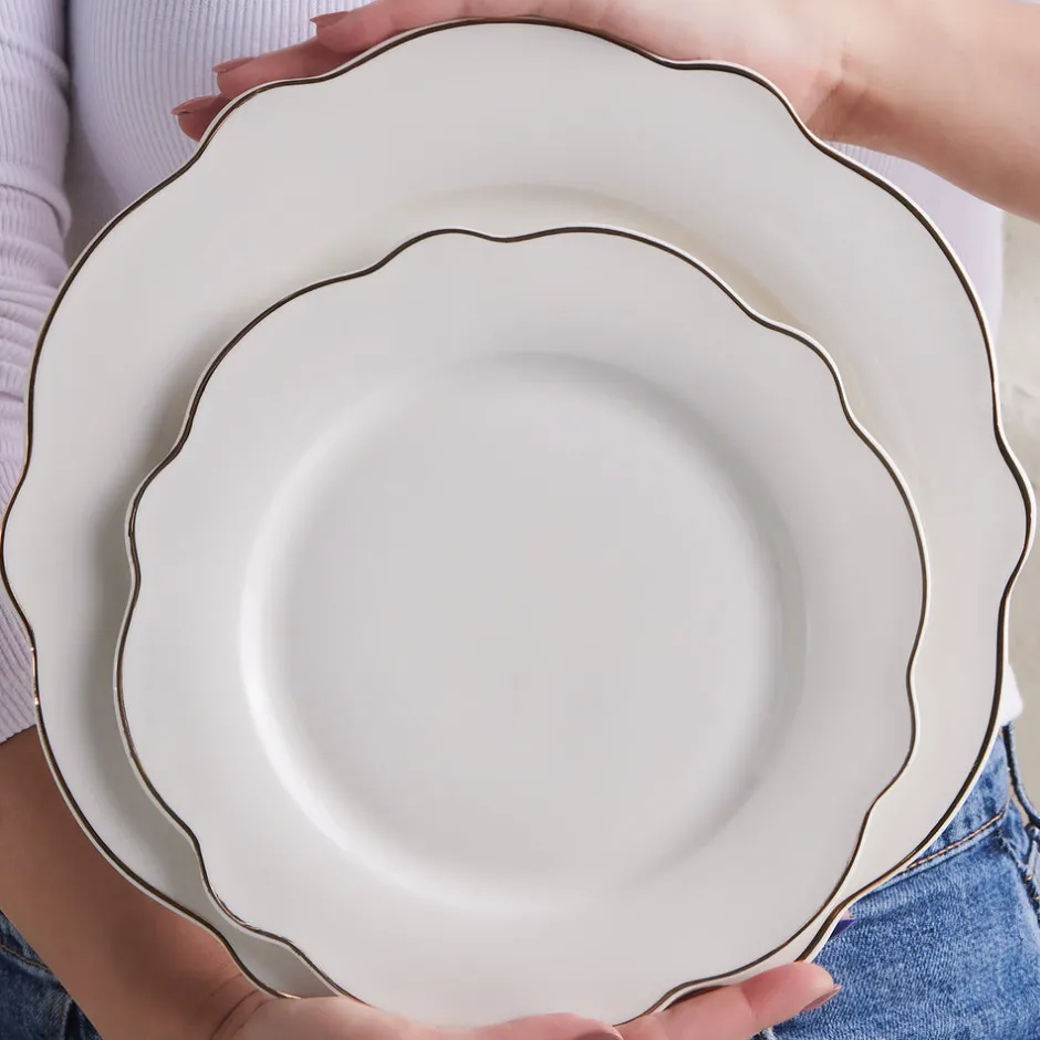Karaca Tafelservice Für 12 Personen-Elegance Vera 59-Teiliges 12-Personen-Geschirrset, Gold