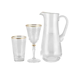 Karaca Gläser-Sets-Elegant Lace Gläserset 25- teilig Gold