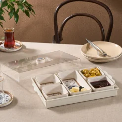 Karaca Frühstücksgeschirr-Elena 7-teiliges Keramik-Frühstücksset, Mehrfarbig