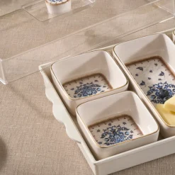 Karaca Frühstücksgeschirr-Elena 7-teiliges Keramik-Frühstücksset, Mehrfarbig