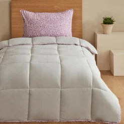 Karaca Kopfkissen & Bettdecken-Elie Einzelbett-Steppdeckenset, Grün, 155x220, 50x70 cm Grün01