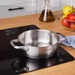 Karaca Stahltopf-Elite Edelstahl-Kasserolle Flach 20 cm