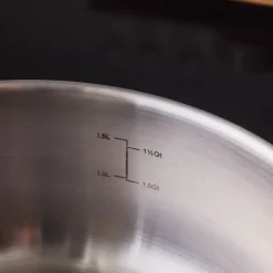 Karaca Stahltopf-Elite Edelstahl-Kasserolle Flach 20 cm