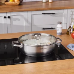 Karaca Stahltopf-Elite Edelstahl-Kasserolle Flach 26 cm 3,4 L