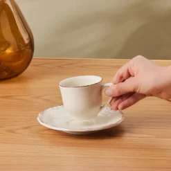 Karaca Teetassen Sets-Elizabeth Ecru Teetasse, 180 ml Ecru01