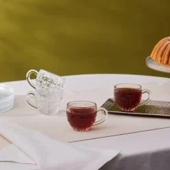Karaca Teetassen Sets-Emel 4 Personen Glas Tee Cup 180 Ml Klar