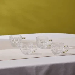 Karaca Teetassen Sets-Emel 4 Personen Glas Tee Cup 180 Ml Klar