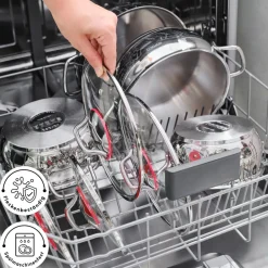 Karaca Stahltopf Sets-Emirgan Induktion Kochtopfset aus Stahl, 8 Teilig Farblös