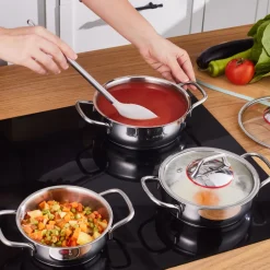Karaca Stahltopf Sets-Emirgan 6-teiliges Stahlplattenset Farblös