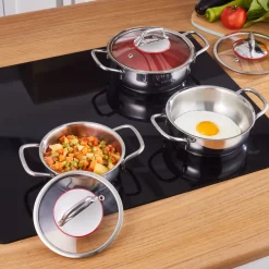 Karaca Stahltopf Sets-Emirgan 6-teiliges Stahlplattenset Farblös