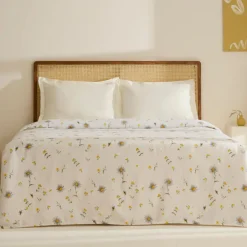 Karaca Tagesdecke Set-Emma Piquédecke aus 100 % Baumwolle, 200 × 220 cm, Gelb