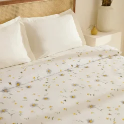 Karaca Tagesdecke Set-Emma Piquédecke aus 100 % Baumwolle, 200 × 220 cm, Gelb