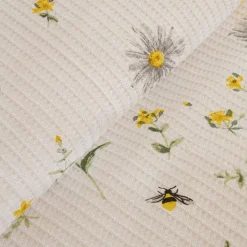 Karaca Tagesdecke Set-Emma Piquédecke aus 100 % Baumwolle, 200 × 220 cm, Gelb