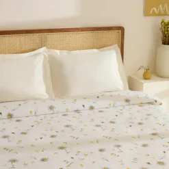 Karaca Tagesdecke Set-Emma Piquédecke aus 100 % Baumwolle, 200 × 220 cm, Gelb