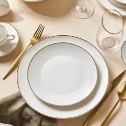 Karaca Tafelservice Für 12 Personen-Epsilon New Generation Bone 12 Personen Geschirrset, , 76 teilig Gold