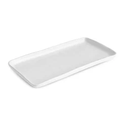 Karaca Speiseteller-Epsilon Rechteckige Servierplatte aus Porzellan, 26 cm, Weiß