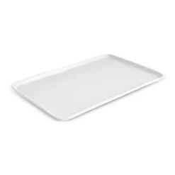 Karaca Speiseteller-Epsilon Rechteckige Servierplatte aus Porzellan, 44 cm, Weiß