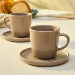 Karaca Mokka & Espressotassen Set-Eric 8-teiliges Espressoglas-Set für 4 Personen Braun01