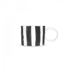 Karaca Mugs & Kaffeebecher-Erica Streifen Tasse, 370 ml Schwarz01