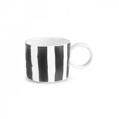 Karaca Mugs & Kaffeebecher-Erica Streifen Tasse, 370 ml Schwarz01