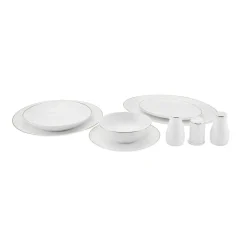 Karaca Tafelservice Für 12 Personen-Esbelto 12 Personen Geschirrset, 56 Teilig, New Generation Bone, Gold
