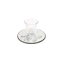 Karaca Teegläser Sets-Face 12-teiliges Türkisches Teeset für 6 Personen, 132 ml, Mehrfarbig Weıß01