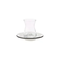 Karaca Teegläser Sets-Face 12-teiliges Türkisches Teeset für 6 Personen, 132 ml, Mehrfarbig Weıß01