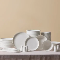Karaca Tafelservice Für 12 Personen-Favaro für 12 Personen Geschirrset, 56 Teilig, New Generation Bone Weıß01