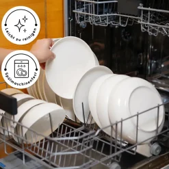 Karaca Tafelservice Für 12 Personen-Favaro für 12 Personen Geschirrset, 56 Teilig, New Generation Bone Weıß01
