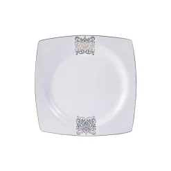 Karaca Tafelservice Für 12 Personen-Fine Bone Lotus 43 Parça 8 Kişilik Yemek Takımı Kare Beyaz