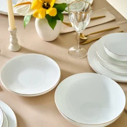 Karaca Tafelservice Für 12 Personen-Fine Bone Meridian 55-teiliges Tafelservice für 12 Personen Gold
