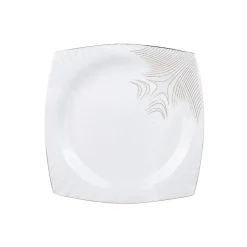 Karaca Tafelservice Für 12 Personen-Fine Bone New Together Alone Gold 60-teiliges Quadratisches Geschirr für 12 Personen Weıß01